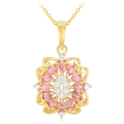 Collar en oro con Zafiro Padparascha no calentado (AMAYANI)
