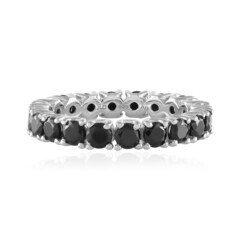 Anillo en plata con Espinela negra