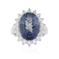 Anillo en plata con Cuarzo Místico azul