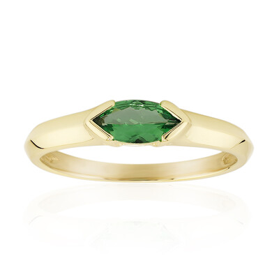 Anillo en oro con Tsavorita de Kenia AAA