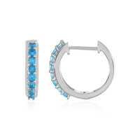 Pendientes en plata con Apatita azul neón