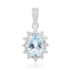 Colgante en plata con Topacio azul cielo