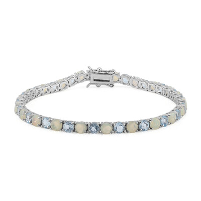 Brazalete en plata con Topacio azul cielo