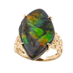 Anillo en oro con Ammolita (de Melo)