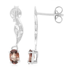 Pendientes en plata con Zircón Mashewa naranja