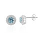 Pendientes en plata con Topacio azul cielo