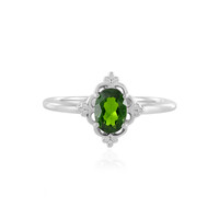 Anillo en plata con Diópsido de Rusia