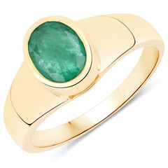 Anillo en oro con Esmeralda de Zambia