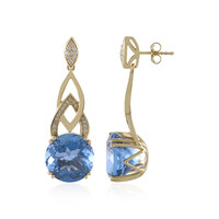 Pendientes en oro con Fluorita de color cambiante (de Melo)