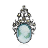 Colgante en plata con Ágata verde