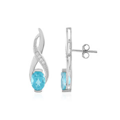 Pendientes en plata con Topacio color Paraiba