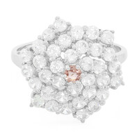 Anillo en plata con Zafiro Padparadscha