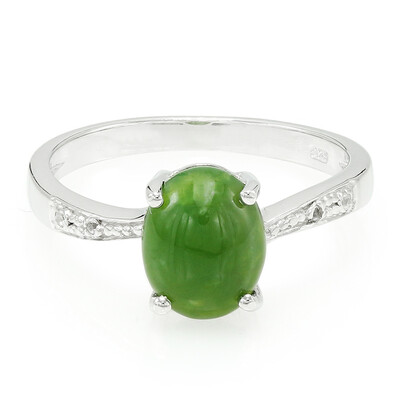 Anillo en plata con Crisoprasa imperial