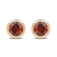 Pendientes en oro con Turmalina naranja