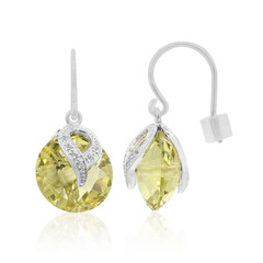 Pendientes en plata con Citrino de color limón