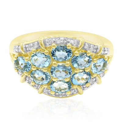 Anillo en oro con Aguamarina Santa María africana