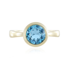 Anillo en oro con Topacio azul suizo (de Melo)