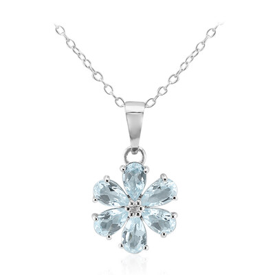 Collar en plata con Topacio azul cielo