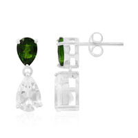 Pendientes en plata con Topacio blanco