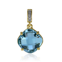 Colgante en plata con Topacio azul cielo
