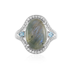 Anillo en plata con Labradorita
