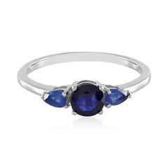 Anillo en plata con Zafiro azul de Madagascar