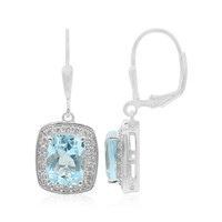 Pendientes en plata con Topacio azul cielo