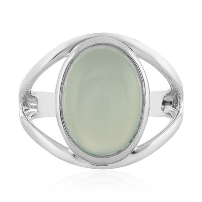 Anillo en plata con Calcedonia agua