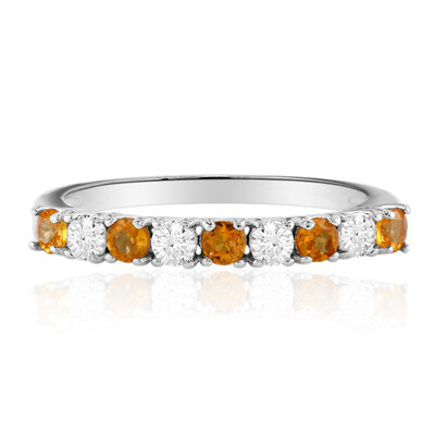 Anillo en plata con Granate espesartina