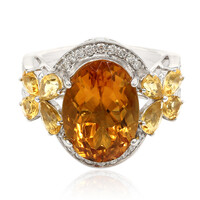 Anillo en oro con Citrino mandarina