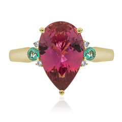 Anillo en oro con Turmalina neón del Congo (AMAYANI)