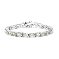 Brazalete en plata con Amatista verde