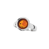 Anillo en plata con Ámbar báltico