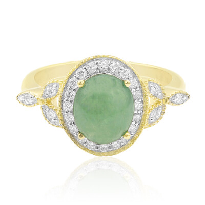 Anillo en oro con Jadeita verde noble (Annette)