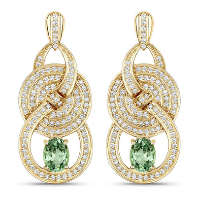 Pendientes en oro con Granate Menta (SUHANA)