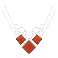 Collar en plata con Ágata Naranja