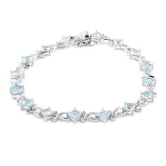 Brazalete en plata con Topacio azul cielo