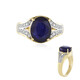 Anillo en plata con Zafiro azul de Madagascar