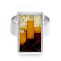 Anillo en plata con Ámbar báltico