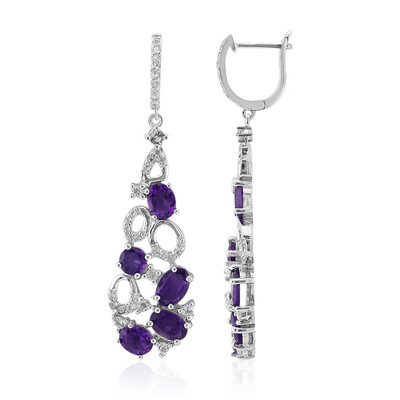 Pendientes en plata con Amatista de Zambia