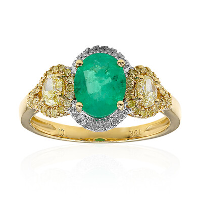 Anillo en oro con Esmeralda de Zambia AAA (CIRARI)