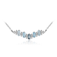 Collar en plata con Topacio azul de Londres