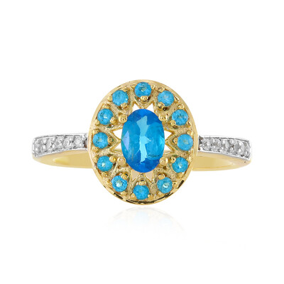 Anillo en plata con Apatita azul neón