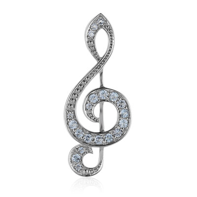 Colgante en plata con Topacio azul cielo