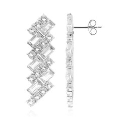 Pendientes en plata con Topacio blanco