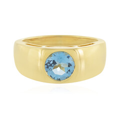 Anillo en plata con Topacio azul suizo