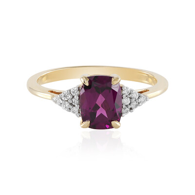 Anillo en oro con Granate Magenta