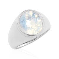 Anillo en plata con Cuarzo azul lunar