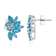 Pendientes en plata con Apatita azul neón