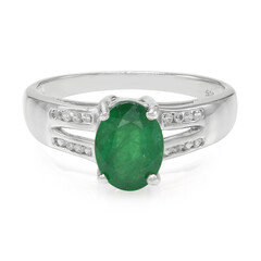 Anillo en plata con Esmeralda de Bahía
